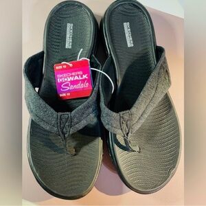 Skechers Charcoal Go Walk Flip Flops